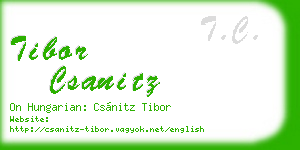 tibor csanitz business card