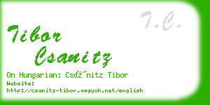 tibor csanitz business card